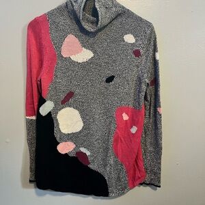 NIC+ZOE Multicolor Cowl Neck Sweater